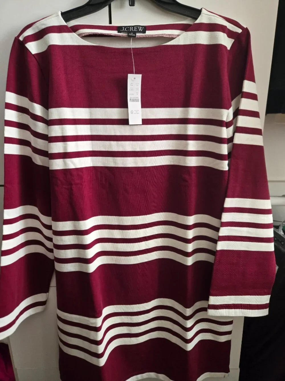 NWT J.Crew Long-sleeve mini dress in striped mariner cloth - Size M